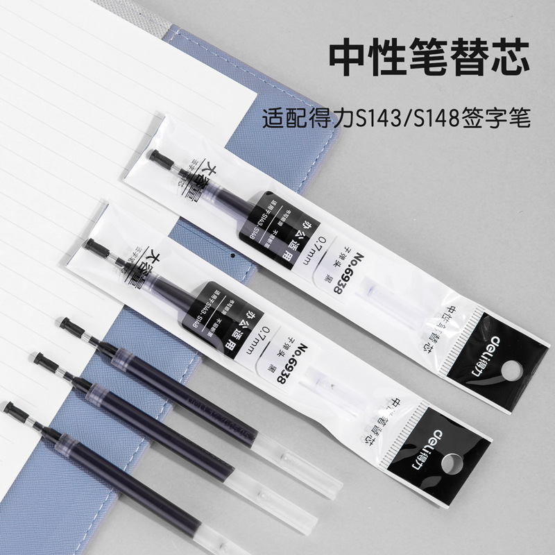 Repuestos para Bolígrafo de Gel 6938 0.7mm 10 Unidades de Plástico Negro image 4