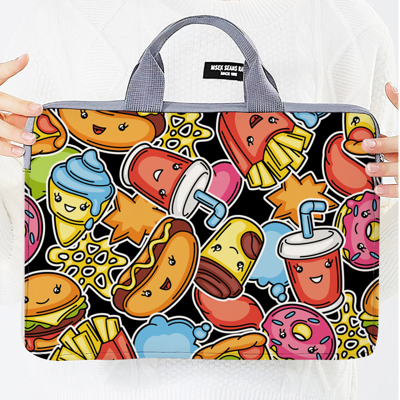 New Style French Fries and Burger Computer Bag, Trendy Laptop Protective Cover, High-Looking Storage Bag, Cross-Border Wholesale Hot Item New Style French Fries and Burger Computer Bag, Trendy Laptop Protective Cover, High-Looking Storage Bag, Cross-Border Wholesale Hot Item