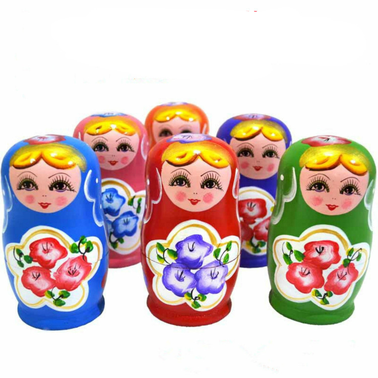観光工芸品の木のロシアのペンキの5層の色絵の子供のおもちゃの露店はとても人気があります。|undefined