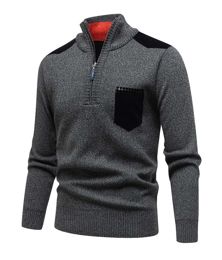 Suéter otoño e invierno nuevo suéter con media cremallera para hombre suéter casual grueso casual suéter transfronterizo para hombre