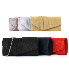Factory Direct Supply Amazon Best Selling Flash Material Women's Evening Bag Pleated Foldable Box Cover New Handbag Wholesale