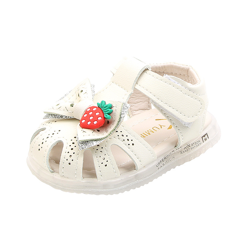Sommar 0-1-2 år gamla babysandaler, Princess Soft Sole Promenader Halkfria flickskor för barn, spädbarnsskor_voghion.com