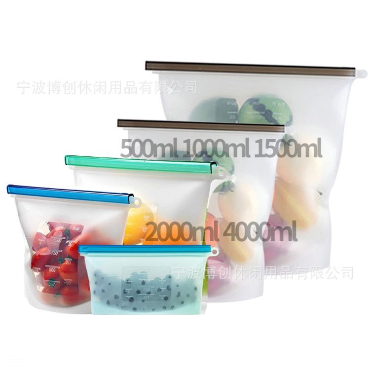 Kitchen Refrigerator Frozen Food Household Food Grade Fruit and Vegetable Storage Sealed Bag Vacuum Silicone Preservation Bag