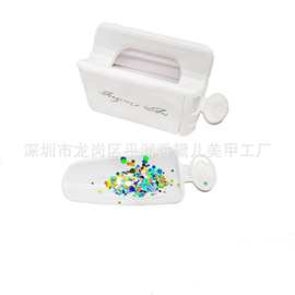 美甲工具美甲双层法式粉盒 便携式浸润粉容器粉末回收盒收纳盒