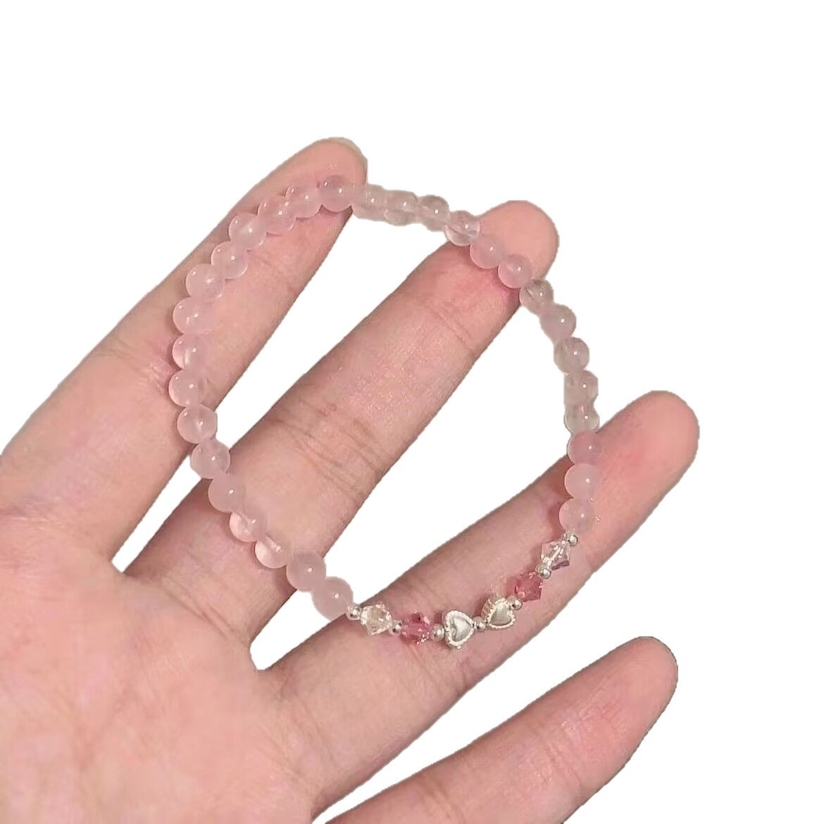 Bracciale a perle con fiocco peach soda stile ins per donna_voghion.com