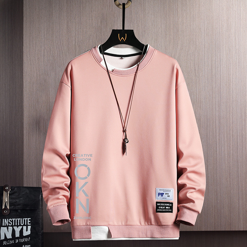 Primavera y otoño nuevo suéter para hombre casual todo-fósforo joven guapo camiseta de manga larga cuello redondo para hombre