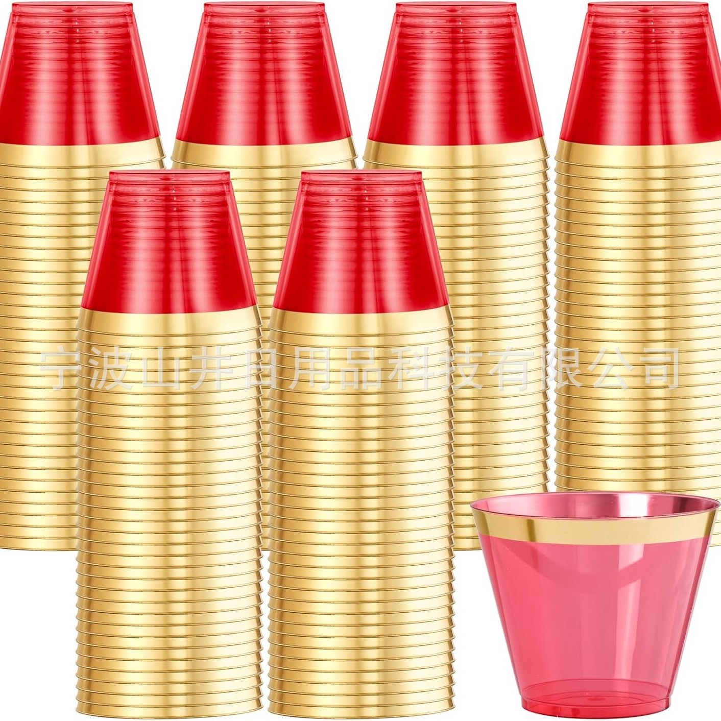 9oz desechable taza aérea roja taza aérea de plástico rojo taza de plástico duro taza de agua taza de vino gruesa doméstica espacio