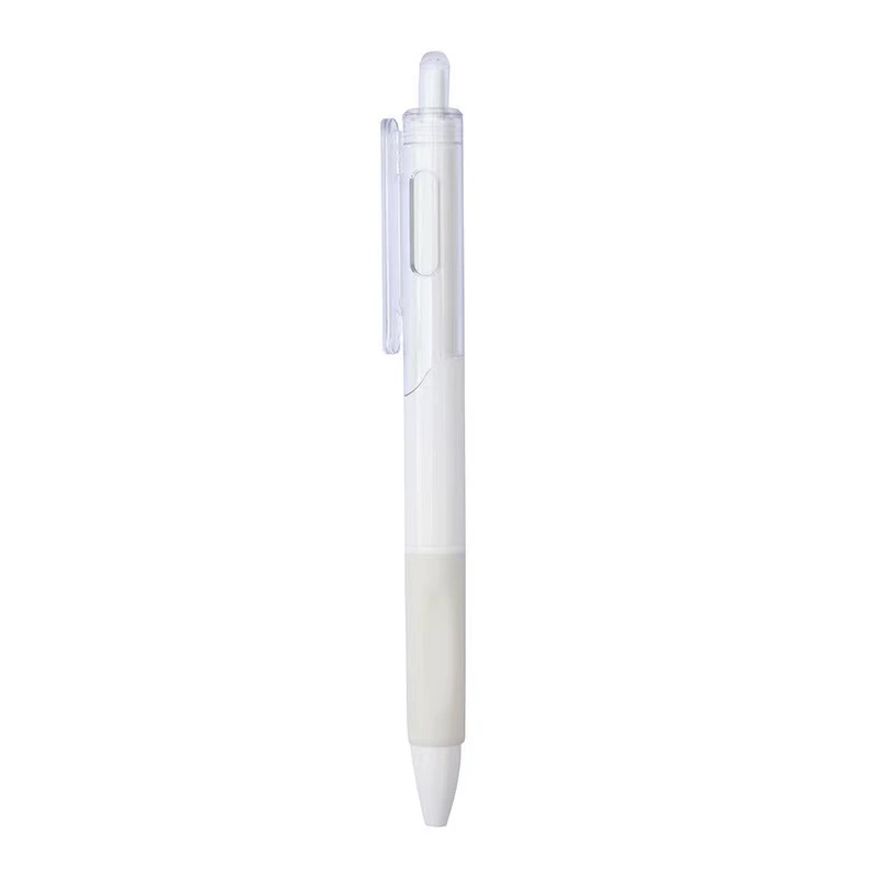 Ручка (ST) 0,5 мм выдвижная белая гелевая, быстросохнущий наконечник, прозрачный зажим