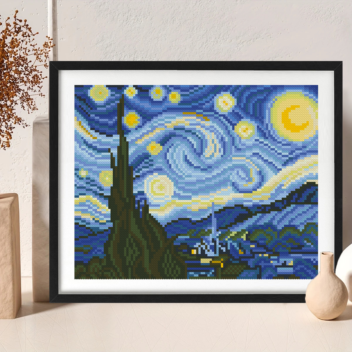 Van Gogh estrella bordada cruz transfronteriza decoración de sala de estar DIY fabricantes de paquetes de materiales hechos a mano image 2