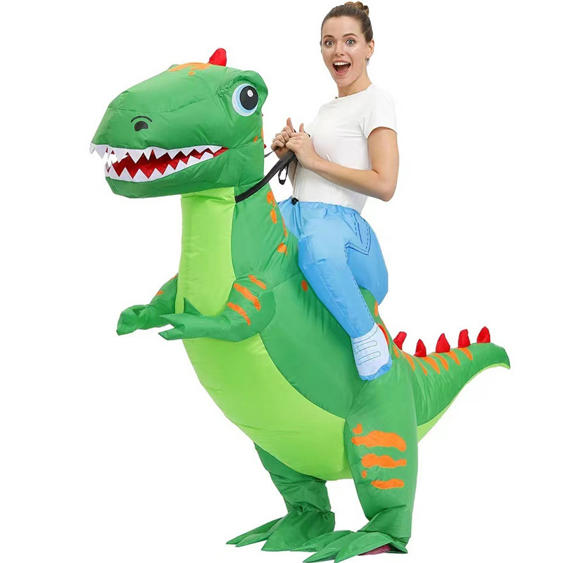 Amazon explosión impresa inflatable T-Rex disfraz Halloween multicolor T-Rex disfraz de fiesta disfraz de muñeca