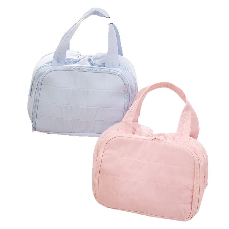 Douyin ホットセールダブルワイドオープン大容量ふわふわ化粧品バッグ女性のハイエンド旅行ポータブルトイレタリー収納袋|undefined