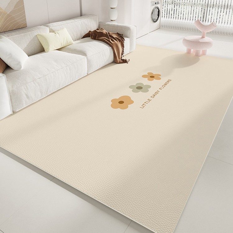 Cream Style Living Room Carpet Waterproof Children's Bedroom Reading Area Baby Crawling Mat Leather Floor Mat Wipeable and Washable