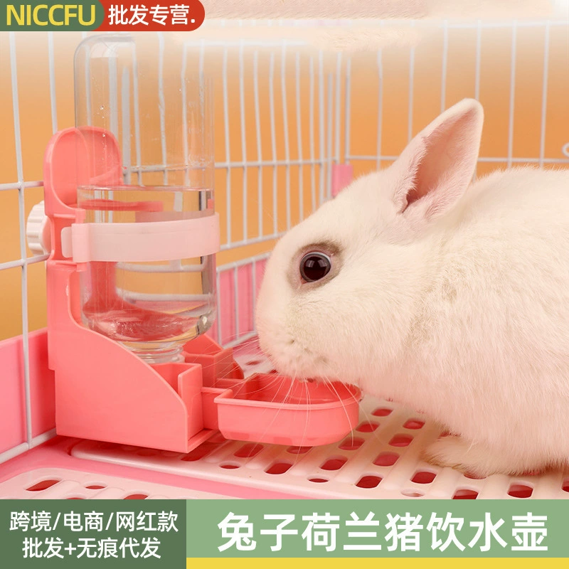 NC кролик голландский чайник для свиней 500 мл чайник для питья шиншиллы подвесная клетка миска для лизания чайник Двойной диспенсер для питьевой воды