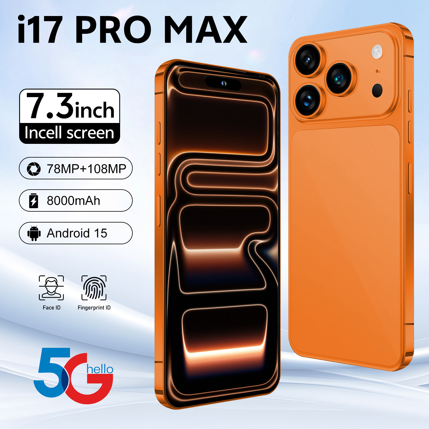 New I17 Promax Cross-Border Smartphone 16+1t Android 7.3 Large Screen Smartphone Ready for Delivery