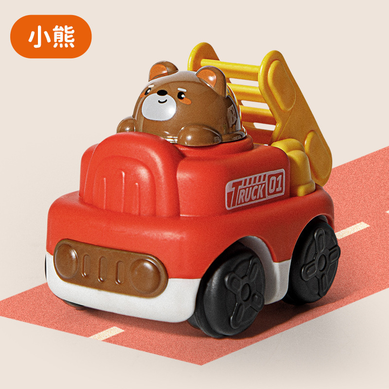 卸売ドロップシッピング楽しい漫画エンジニアリング車両掘削車落下耐性男の子と女の子子供シミュレーションおもちゃ慣性プレス車|undefined