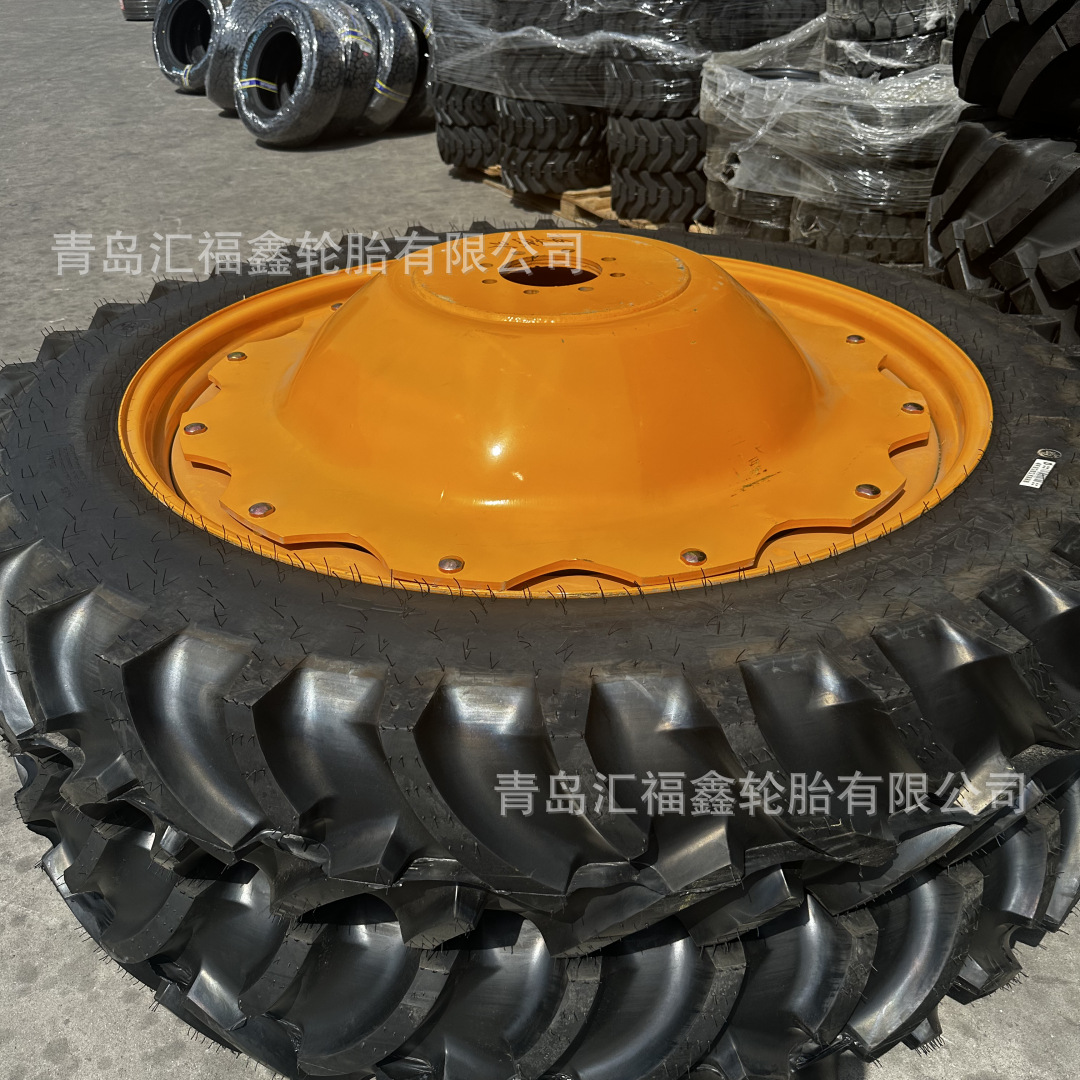 供应大马力拖拉机打药机中耕机轮胎11-32 12.4-48可配拉伸钢圈