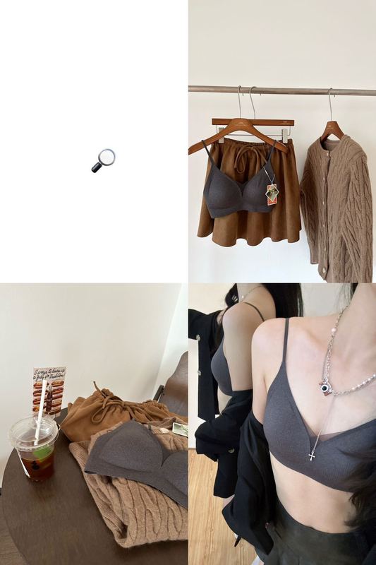 法式深V三角杯内衣女小胸聚拢果冻胶舒适固定杯无痕网纱文胸 薄款|undefined