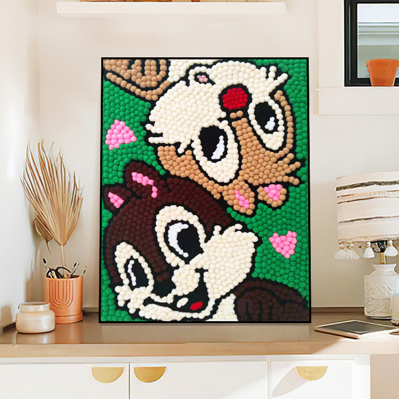 毛玉絵DIY子供向け漫画教育用ぬいぐるみボール絵画材料パッククリエイティブギフト屋台供給クリエイティブ手芸|undefined