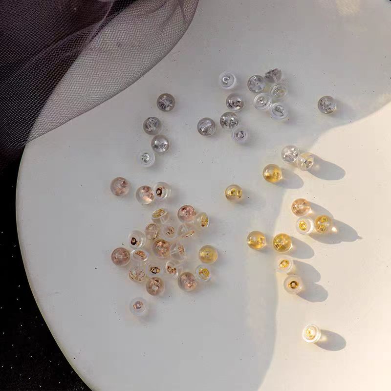 2g Weight Ear Nuts Jewelry Making Type 1 Pair Diameter 5mm 925 Sterling Silver Silica Gel Ear Nuts Earring Accessories