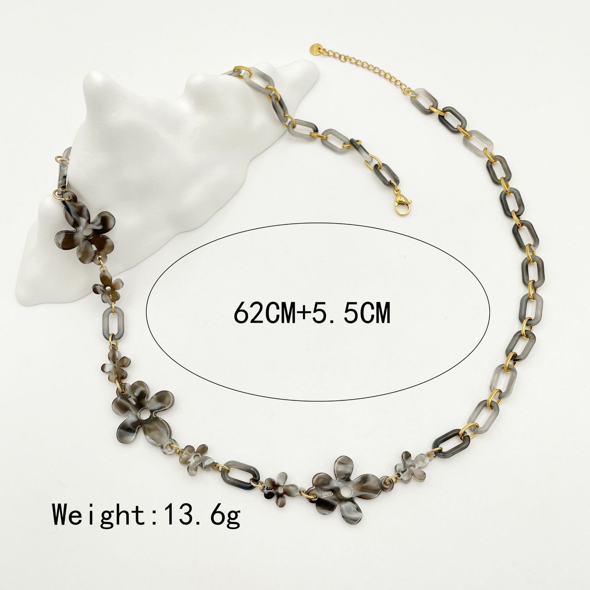 Ethnic Style Flower Arylic Titanium Steel Plating Womenu0027S Necklace