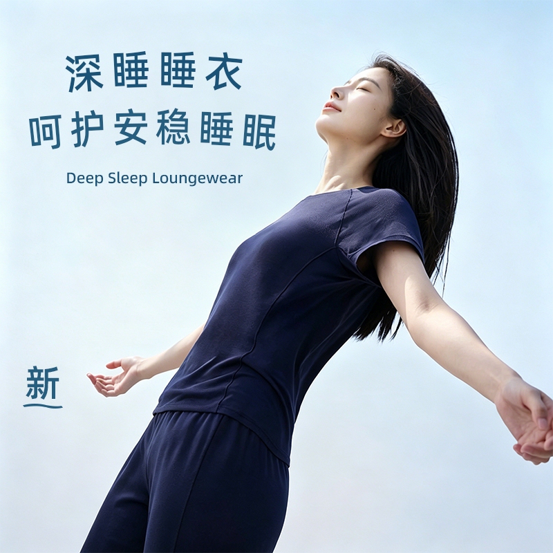 Planet Deep Sleep Pajamas Summer Cool Pajama Pants Lightweight Home Wear Set for Women with Built-In Chest Pads Short Sleeve Shorts Gift