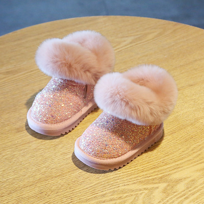 Cloth Bears baby Cotton-padded shoes Snow boots Children Plush brevis-ocrea girl keep warm baby Toddler shoes Princess shoes
