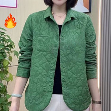 一件代发直播爆款外套2025秋冬新款宽松显瘦纯色翻领长袖上衣女装