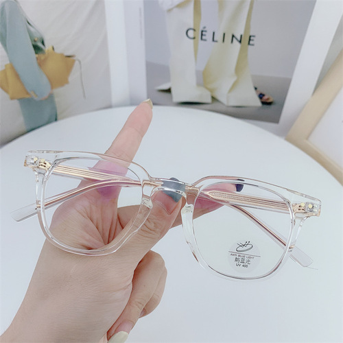  New Xiaohongshu-Style Eyeglass Frames: Board Material with Inserted Core, Myopia Lenses, Clear-Looking Design, Anti-Blue Light, and Plain Glasses