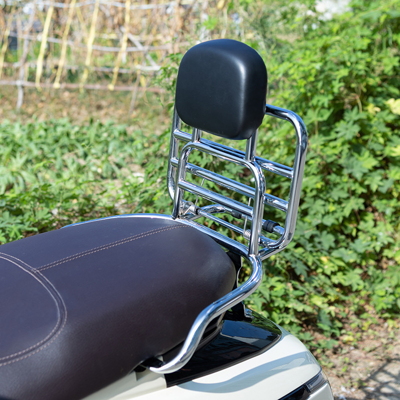 For Brixton Manca 150: Motuoche Motorcycle frame - silver-luggage-rack-with-backrest