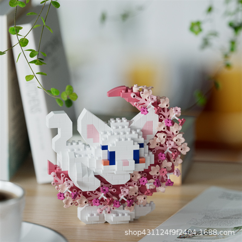 Compatible con Lego inmortal ramo de flores, juguetes de ensamblaje de plantas, adornos de claveles de girasol, regalos de año nuevo para niñas al por mayor