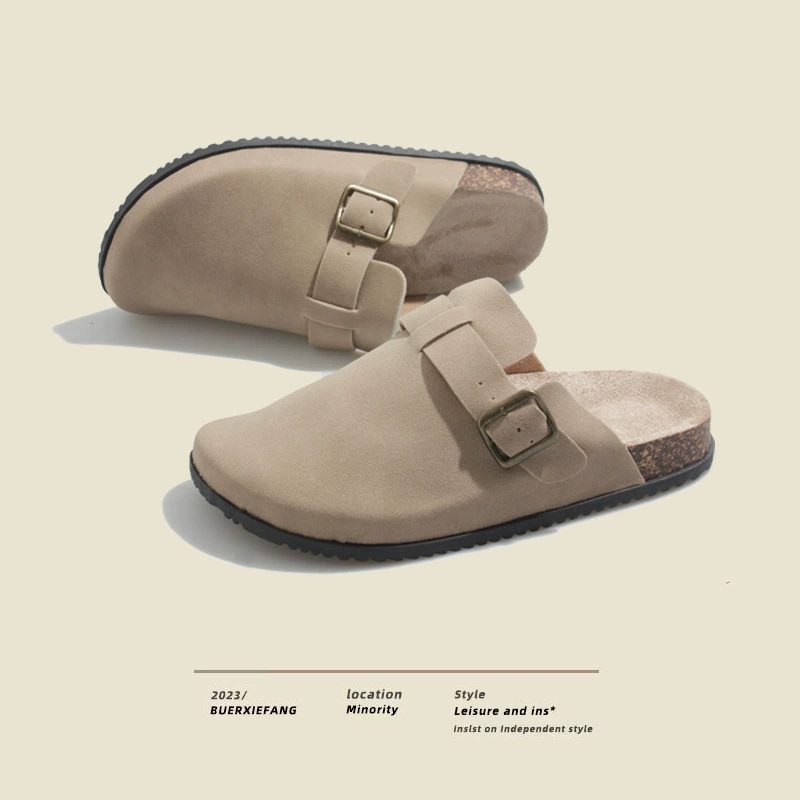 Трансграничная осень новый толстый дном, дикий ретро Bakenken Baotou половина тапочек женщины носить сандалии женщины моды