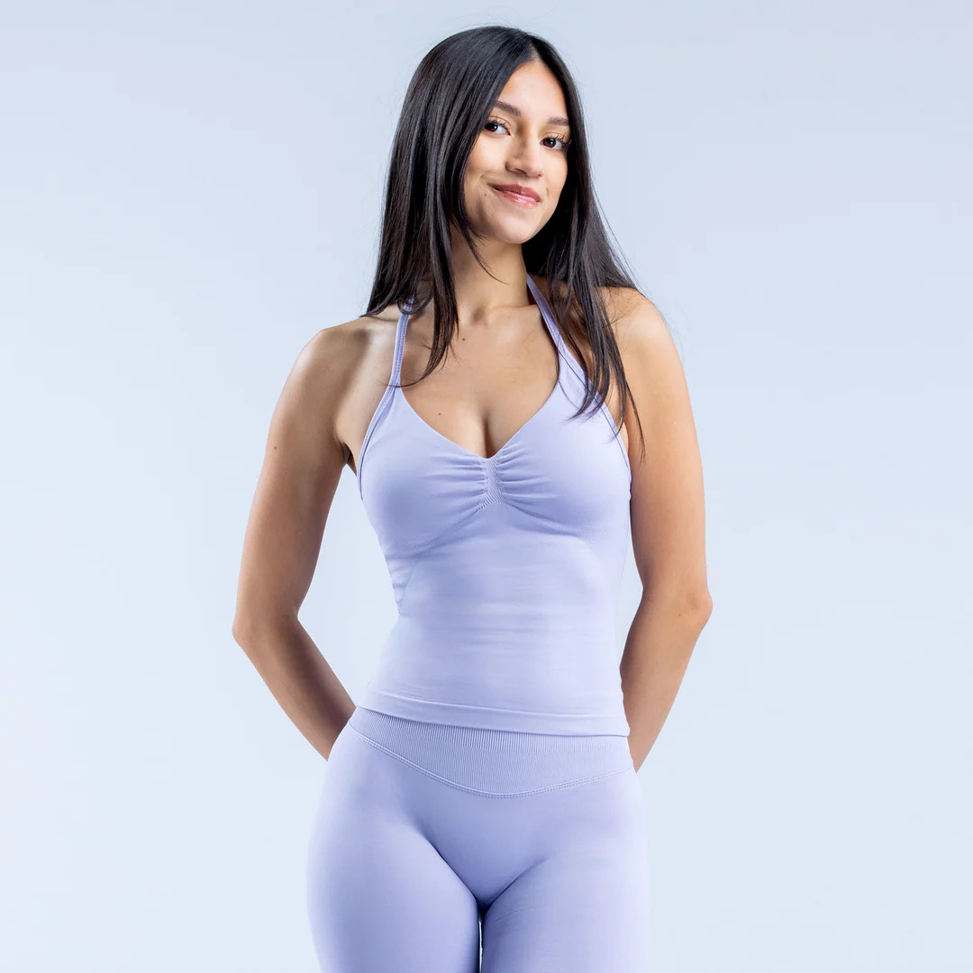 DFYNE Women's Halter Neck Sports Bra Padded Shockproof Yoga Top Backless Strap High Elastic Support Summer Fitness Vest_desvips.com