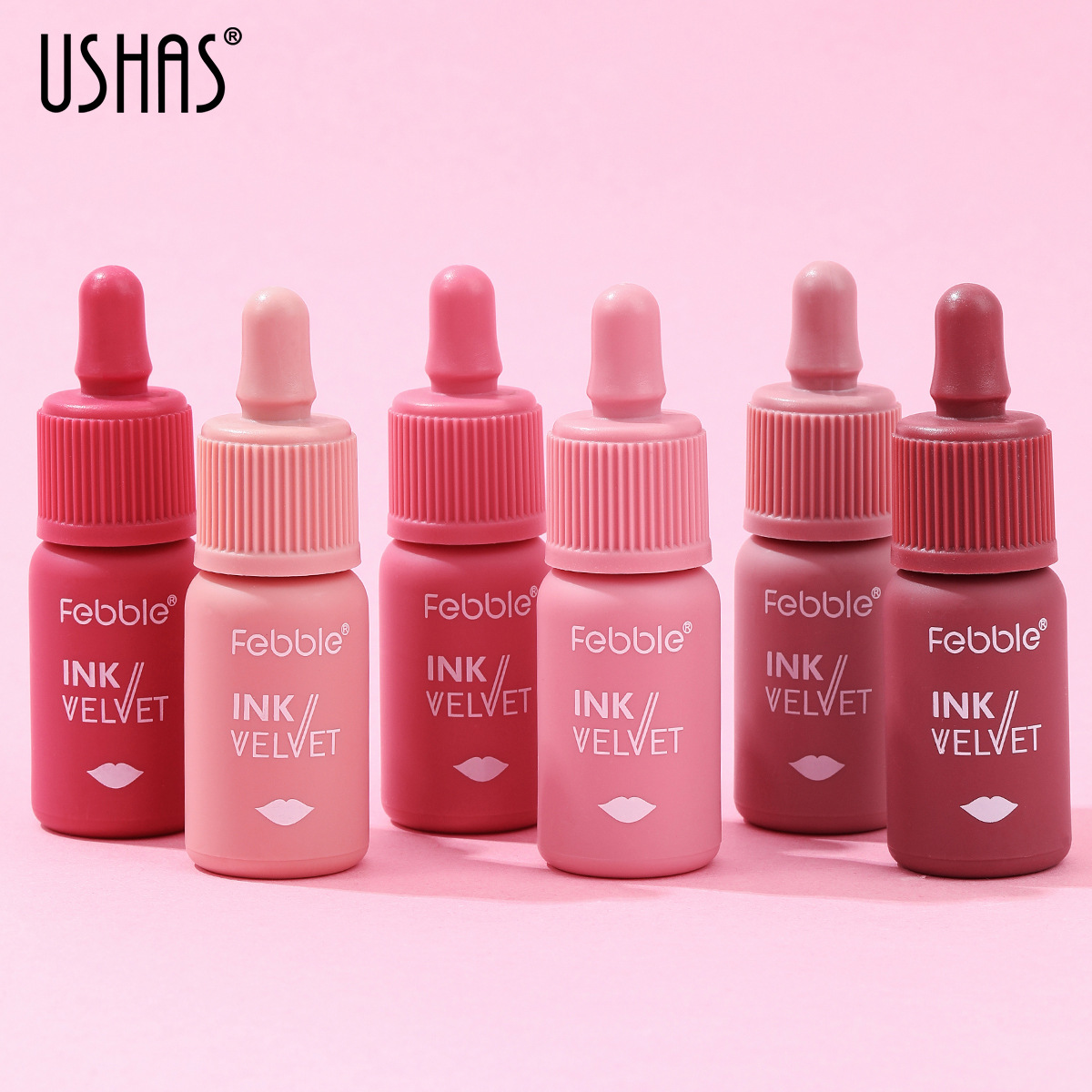 USHAS Lápiz Labial Líquido Mate Popular en Europa y América, Brillo Labial Antiadherente, Resistente al Agua, lg2518a