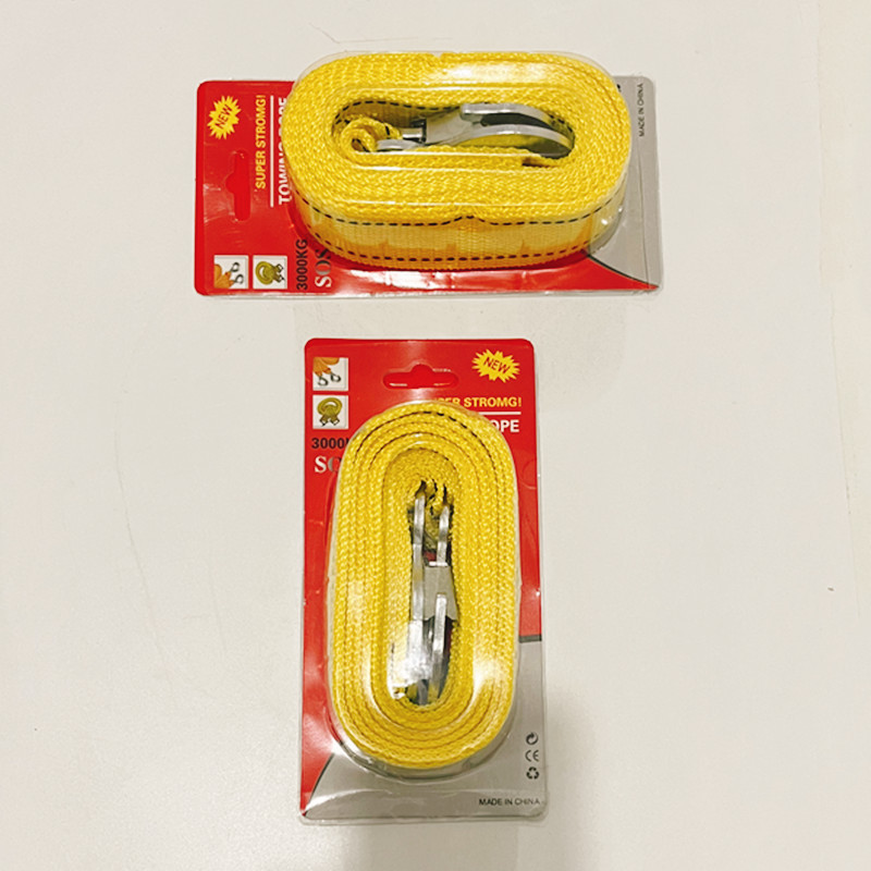 Emergency trolley rope traction rope 3 m 3 t blister card paper packaging trailer rope for self-driving travel strong trailer belt