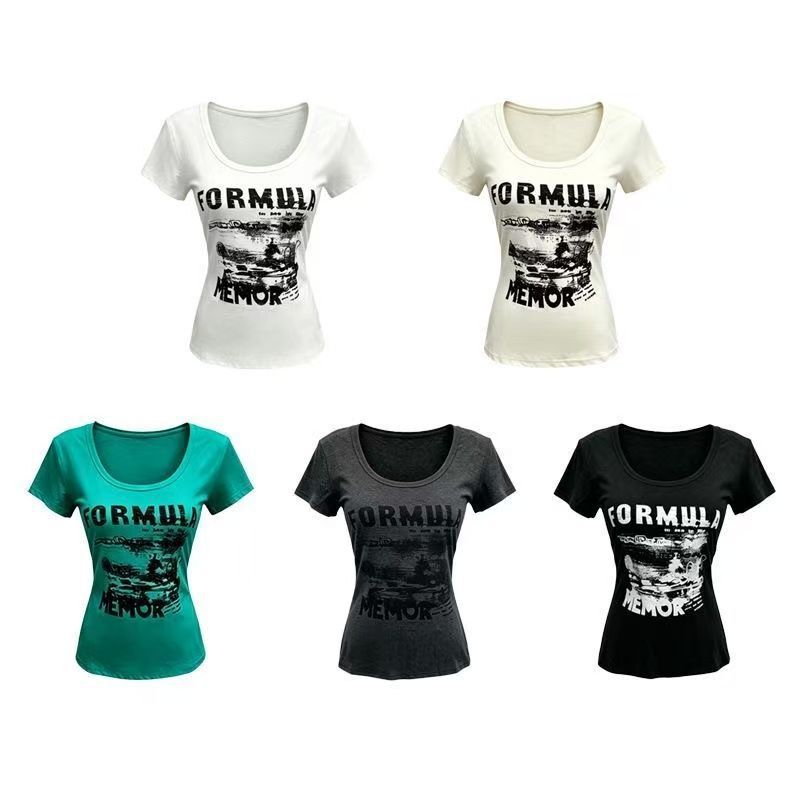 Purely Sexy and Alluring Printed Round-Neck Short-Sleeve T-Shirt for Women, Modal New Trendy Design, Slim Fit Top