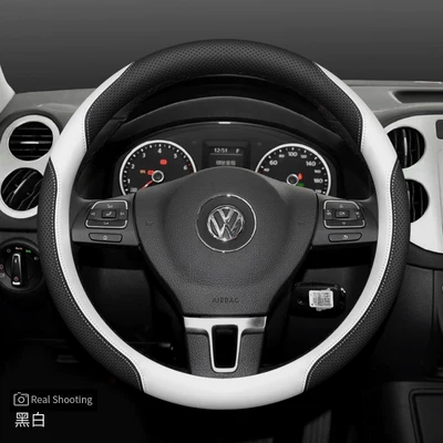 Steering wheel cover – for All Seasons - universal-fit-round-black-white-default