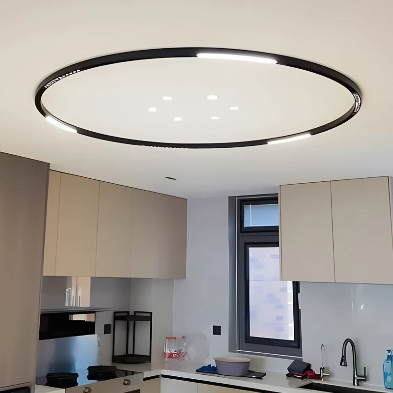 lámpara de órbita de atracción magnética redonda inteligente de anillo de arco incrustado abierto de montaje oculto sala de estar sin lámpara principal de iluminación de línea
