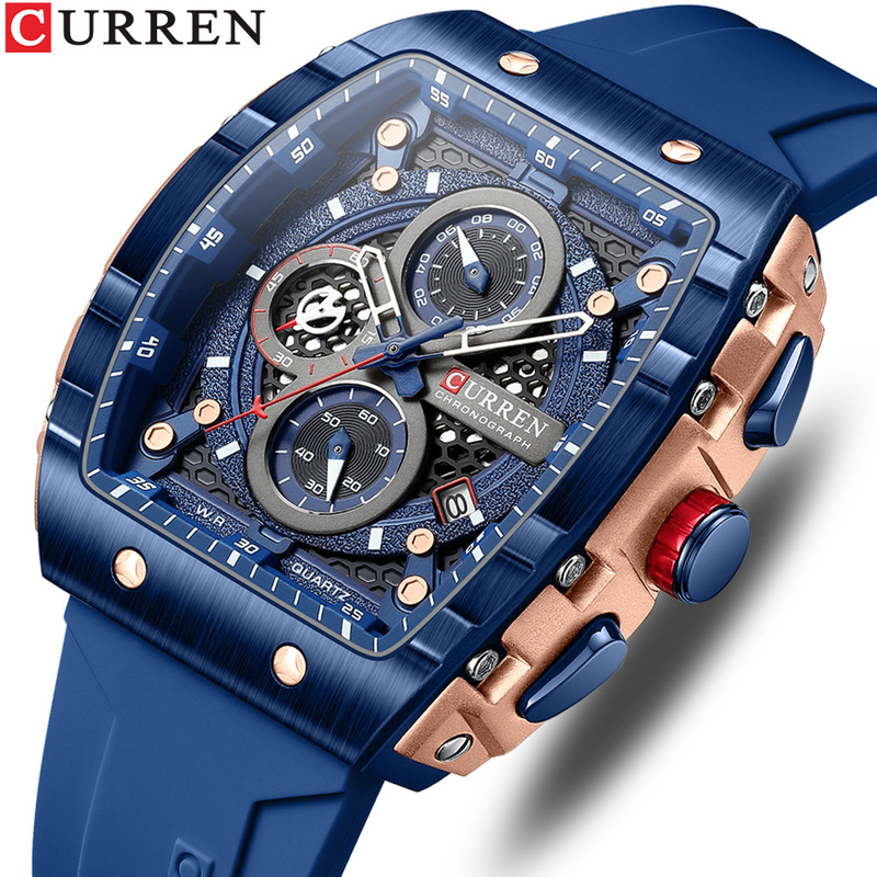 Curren 8442 Men's Waterproof Quartz Watch Calendar Tape Men's Multifunctional Business Watch Men's Watch