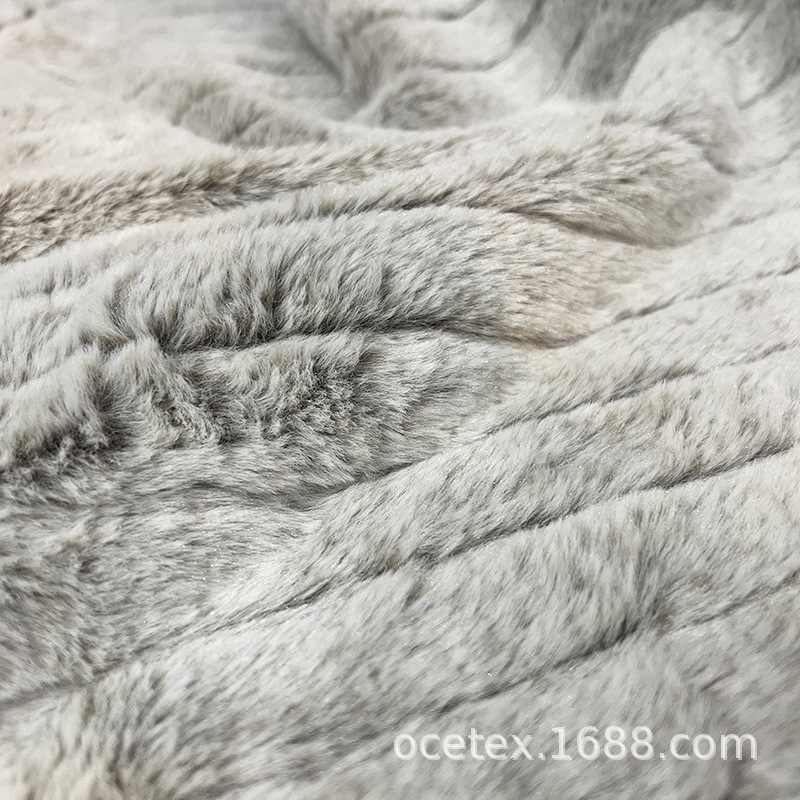 新款超声波兔毛刷直条双层毯冬季加厚亲肤柔软沙发盖毯仿皮草毯子