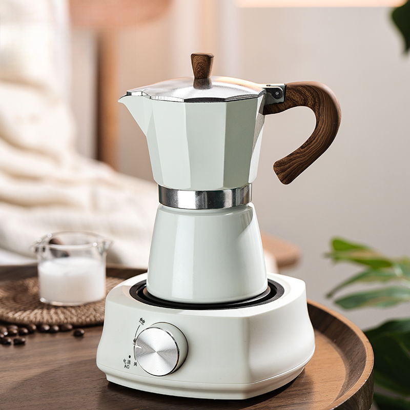 Café Moka Pot Juego de cafetera casera Café italiano pequeño Máquina de café de extracción concentrada Fábrica transfronteriza