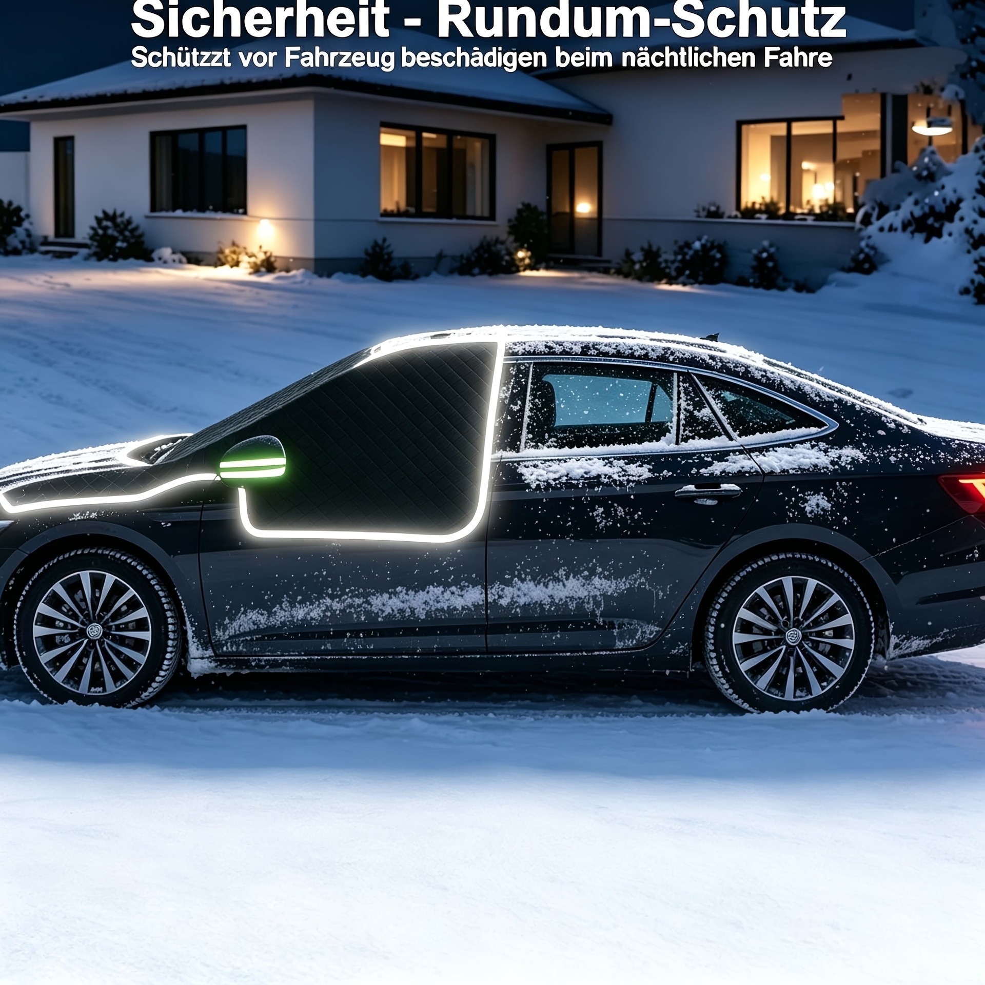 Thickened Oxford Cloth Car Front Windshield Snow Cover, Universal Snow and Dust Protection Sunshade, Suitable for SUVs/Sedans