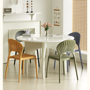 Home Thickened Plastic Dining Chair, Commercial Restaurant Leisure Backrest Chair, Modern Simple Hollow High-Value Shell Chair Stool