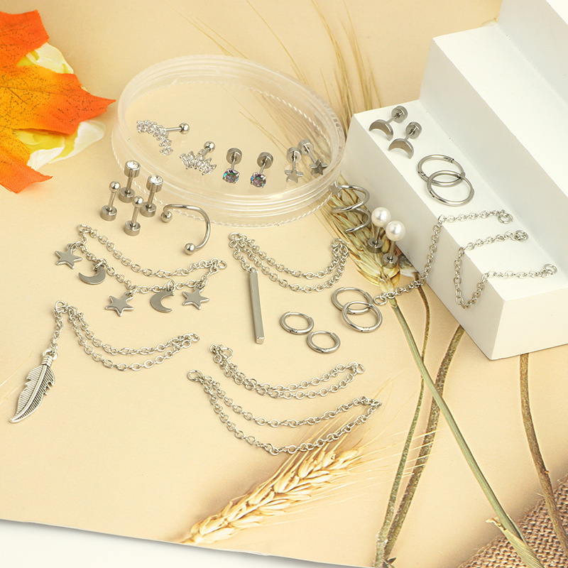 Labret piercing jewelry detail image