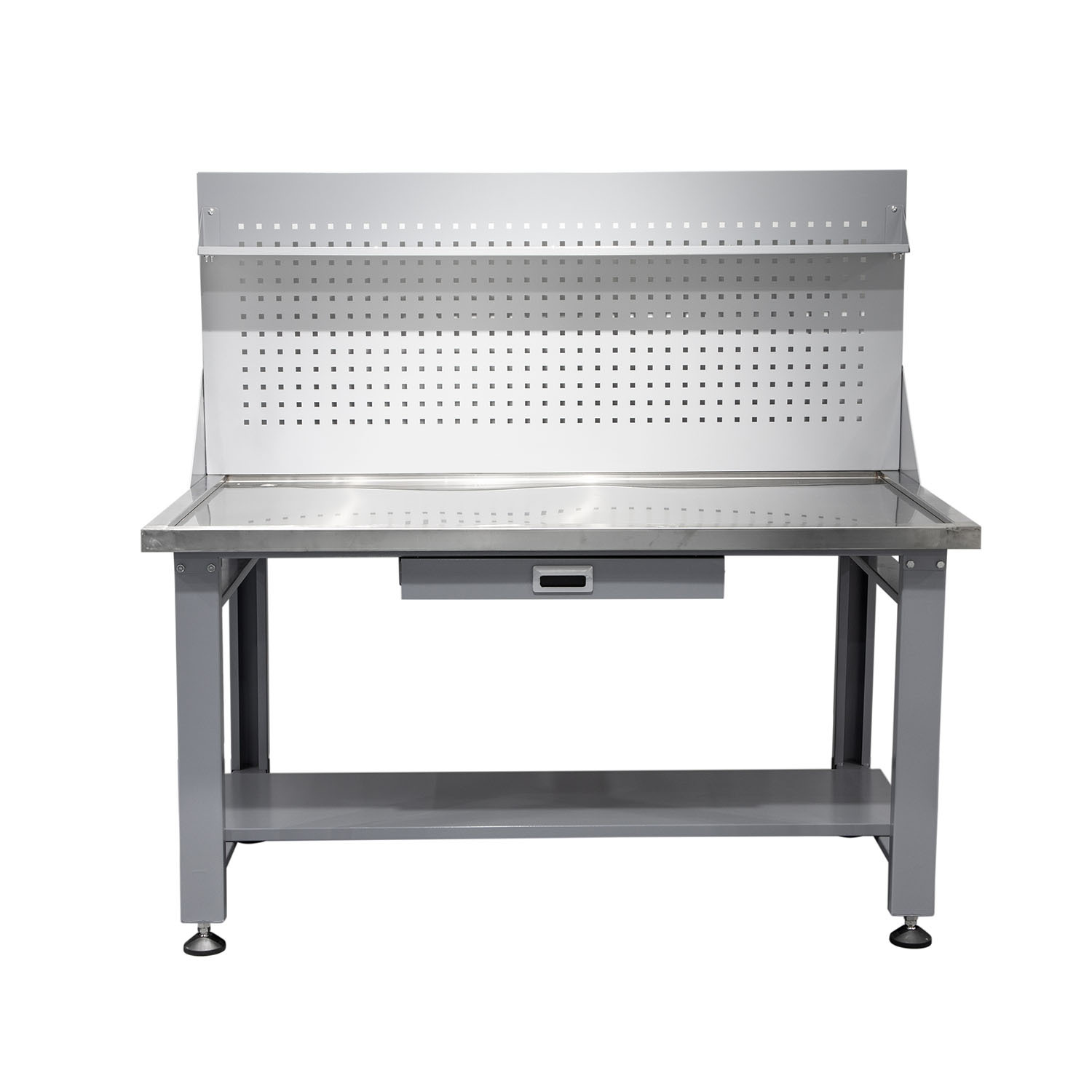 不锈钢机修工作台钳工台维修台实验室工厂装配打包操作桌加厚钢板