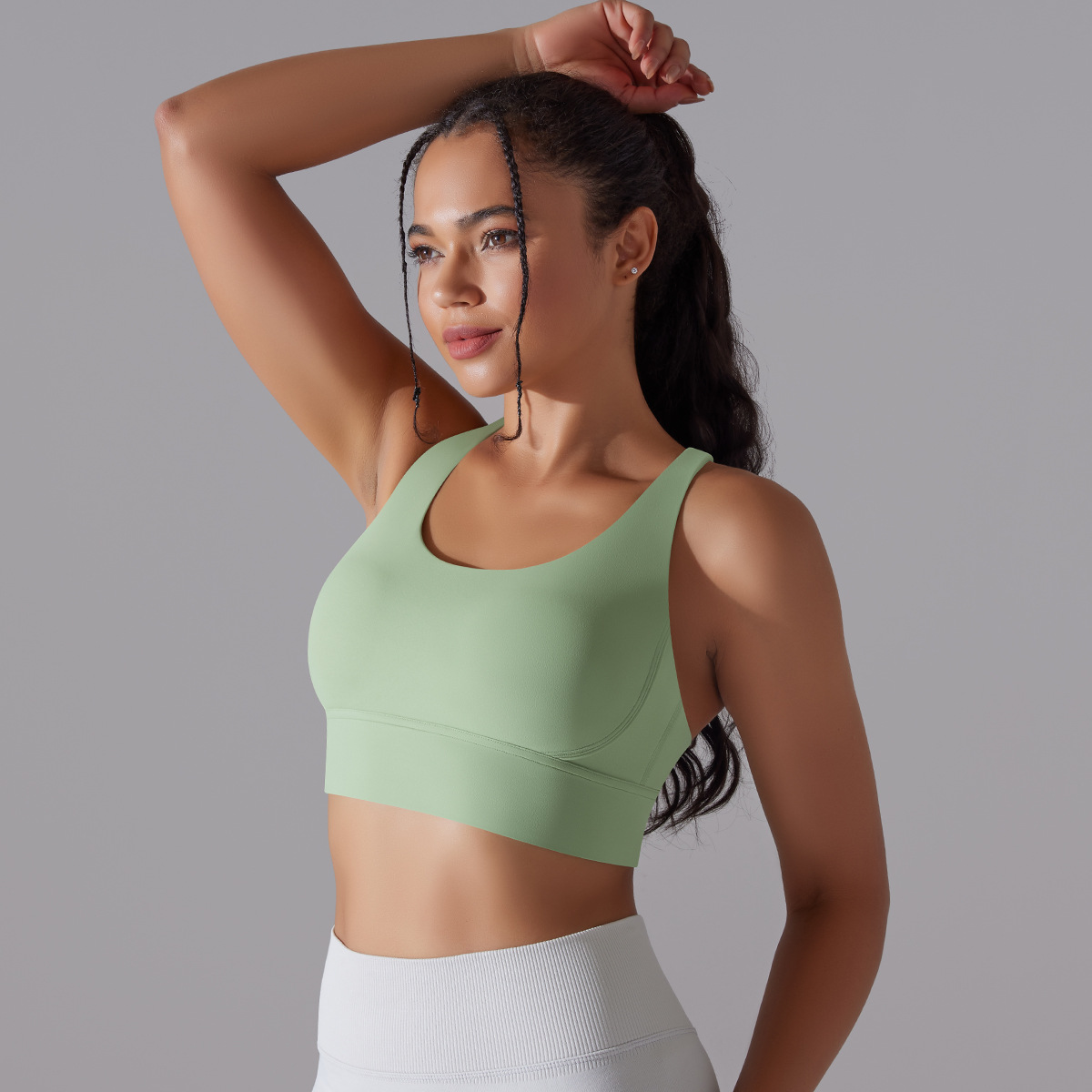 127g Weight Sleeveless Sleeve Length Nylon, Spandex Fabric Type Short Top Length Halter Crisscross Tank Tops Type Fitness, Yoga Occasion U Neck Neckline Solid Color Pattern Sports Style Sports Solid Color Nylon Spandex U Neck Active Tops Halter Crisscross Tank 129