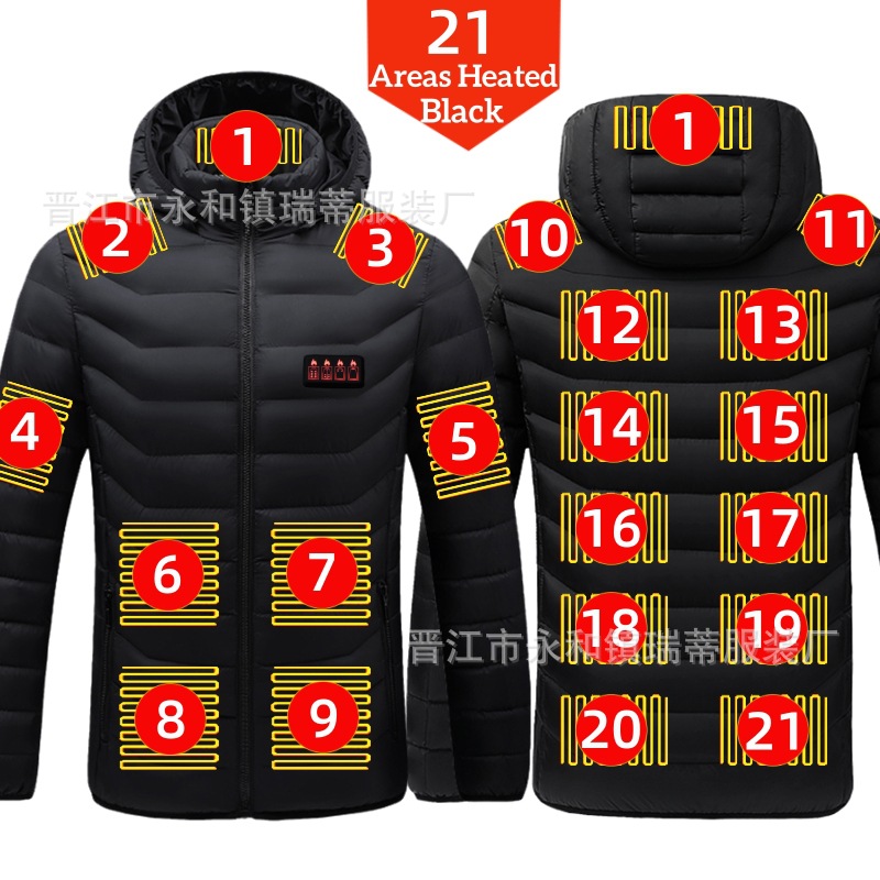 Chaqueta Térmica Acolchada de 4 Controles de Poliéster para Mantenerse Caliente en Invierno