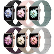 跨境亚马逊爆款苹果表带硅胶手表表带适用apple iwatch1-8蝴蝶扣