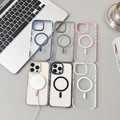 Apple 16pro 高透明 2 色ケース Apple 12 磁気落下防止保護ケース 2.0 厚さの保護ケースに適しています。