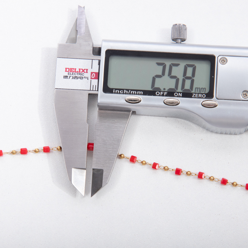 Small Square Stainless Steel Necklace Vacuum Plating Jewelry Crystal Sugar Round Bead Jewelry Dopamine Color Matching Fashion Women