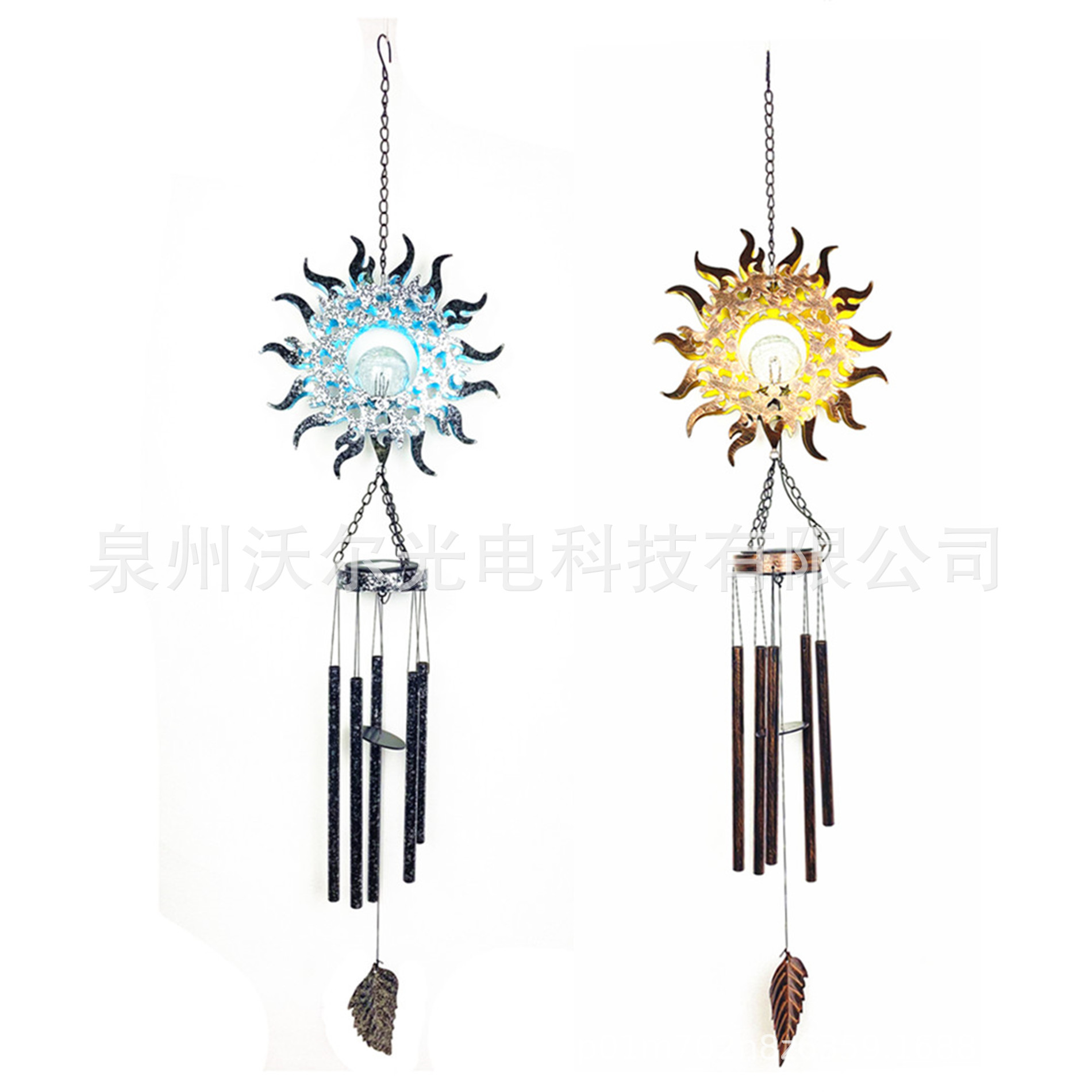 热销亚马逊LED太阳能太阳镂空风铃 庭院景观装饰灯 草坪灯 挂树灯